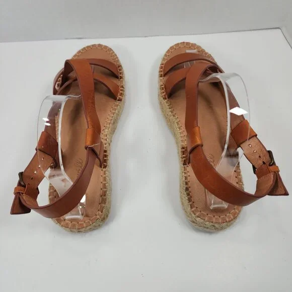 Madewell Malia Asymmetrical Espadrille women strappy Leather Sandals Size 8 - Picture 14 of 14